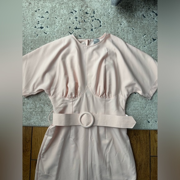 BLUSH PINK ASOS MIDI PENCIL DRESS - Picture 2 of 3